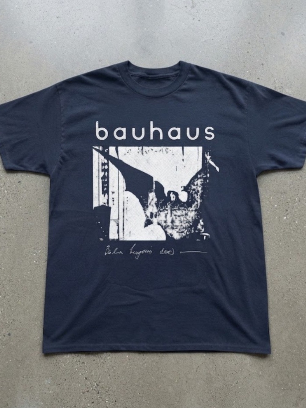 Gothic Rock Graphic Tee Gildan T-Shirt Navy Blue Band Top